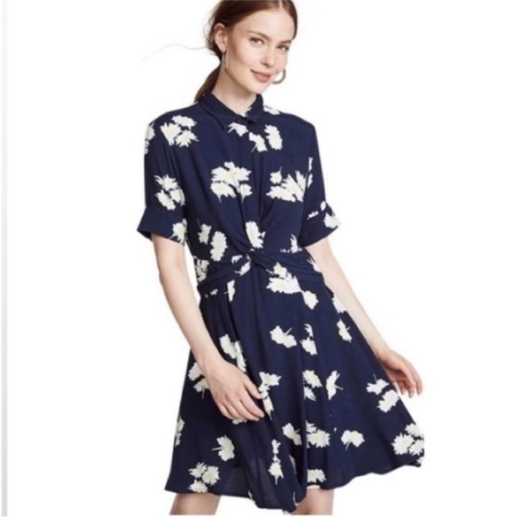 Ganni Silvery Crepe Twist Dress in Total Eclipse - Picture 2 of 11